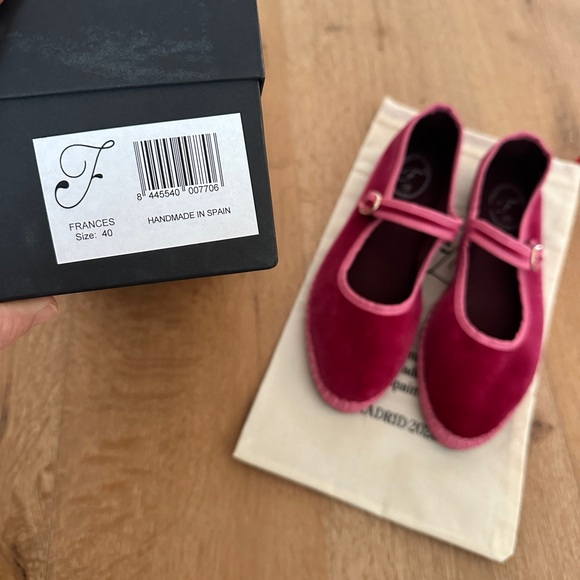 Flabelus Raspberry Velvet Flats - Picture 7 of 8